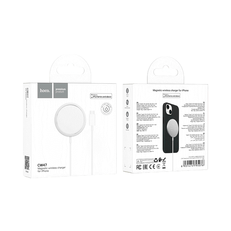 Hoco CW47 แท่นชาร์จไร้สาย Wireless Charge สูงสุด15W สำหรับ มือถือ ...