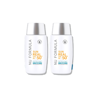 [แพ็คคู่] Nu Formula Sun Real SPF50+/PA++++ Dry Touch Milk 40g กันแดด นู ฟอร์มูล่า เนื้อน้ำนม บางเบา คุมมัน 12 ชม.