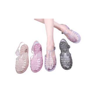  ลด 50% ใส่โค้ด DET50MAR  รองเท้ายางสีใสรัดส้น รองเท้าแฟชั่น เบอร์ 36-40 รหัส 2043