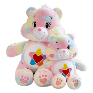 YA ZHOU LONG ของเล่นเด็ก ของเล่นเด็ก ตุ๊กตาตุ๊กตาหมีตุ๊กตาหมีสายรุ้งออกแบบการ์ตูนน่ารักของตกแต่งบ้านของขวัญวันเกิด