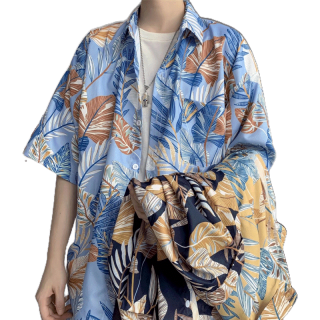 เสื้อฮาวาย hawaii ผ้านิ่มขึ้น สไตล์เกาหลีมาแรง ฮาวายสไตล์เกาหลี เสื้อเชิ้ตแนวเกาหลี ไซซ์ M-3XL (มี3สี) 100 แบบ รุ่น 8608