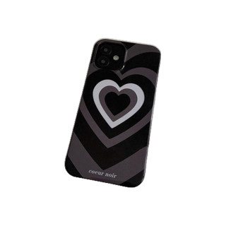 PingCoo - Candy Case For iPhone 14 13 12 11 Plus Pro Max XR TPU Soft Glossy Black Case Gray Love Circle Camera Protection Shockproof Back Cover