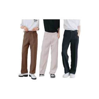 ZAMIO SIGNATURE PANTS มี4สี กางเกงสแลคเอวสูงทรงกระบอกตรง