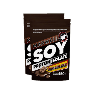 2 ซอง ซอยโปรตีนรสช็อกโกแลต Soy Protein Isolate ขนาด 450 กรัม ลดไขมัน เพิ่มกล้ามเนื้อ อิ่มท้อง คุมหิว ลีน ฟิตหุ่น