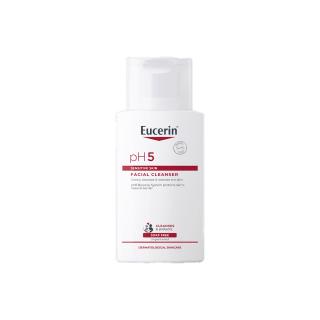 Eucerin pH5 Sensitive Skin Facial Cleanser 100ml ยูเซอริน พีเอช5 เซ็นซิทีฟ สกิน เฟเชี่ยล คลีนเซอร์ 100 มล. (ทำความสะอาดผิวบอบบางแพ้ง่าย อย่างอ่อนโยน)