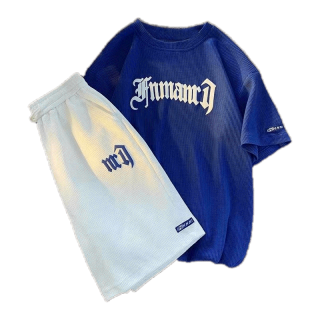 โปรโมชั่น : MEN เสื้อเซ็ตผู้ชาย เสื้อผู้ชาย กางเกงขาสั้นผู้ชาย เสื้อกางเกงขาสั้น ดีไซน์เก๋ ขนาดมาตรฐาน（สีดำ สีขาว สีฟ้า）