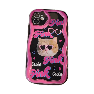 Ready Stock Vivo Y16 Y22 Y21 Y20 Y20S Y20i Y02 Y12S Y33T Y33S Y22S Y17 Y15 Y12 Y95 Y93 Y91 Y15A Y35 V25 Wave Cool Kitten Illustration Black Phone Case Soft Protection Back Cover