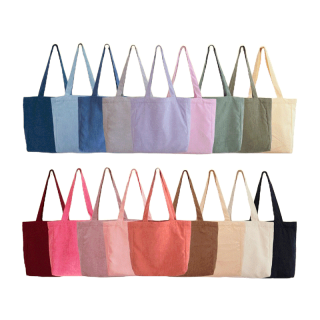 [พร้อมส่ง] ใส่โค้ด OCTSS ลด45฿ ขั้นต่ำ 300฿ กระเป๋าผ้าลูกฟูก มีซับใน 19 สี ผลิตเองในไทย made in Thailand ที่เดียว
