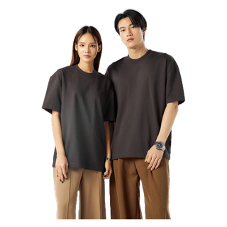 Yuedpao No.1 เสื้อยืด Oversize Feather Comfort ผ้าหนาทรงสวย ยับยากรีดง่าย เสื้อยืดเปล่า เสื้อยืดโอเวอร์ไซส์ Black shadow