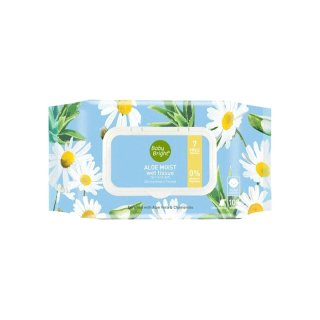 ทิชชูเปียก Baby Bright Aloe moist Wet Tissue 100 Sheets (เบบี้ไบร์ท อโลเวร่า มอยส์ เว็ท) จำนวน 100 แผ่น