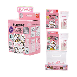 Sunmum ถุงเก็บน้ำนมแม่ แถมฟรี!!  ปากกาเขียนถุงน้ำนม  ซันมัม 3/5/8 ออนซ์ และ ถุงจัดเรียงสต็อก