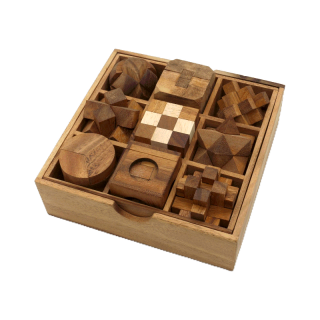 HB3F เกมส์ไม้ปริศนาแบบชุด The Wooden Puzzles in Box 12 เกมส์ในกล่อง เกมส์ไม้บริหารสมอง เกมส์ฝึกทักษะวางกลยุทธ์