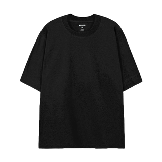 Yuedpao Oversized Timeless ผ้าหนายับยากรีดง่าย เสื้อยืดทรงหลวม ดีไซน์คลาสสิค เสื้อยืดเปล่า โอเวอร์ไซส์ สี Black
