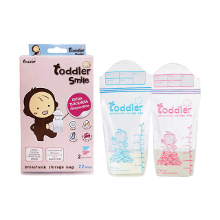 (คุ้ม3กล่อง) Toddler ถุงเก็บนมแม่ รุ่น Smile 9 ออนซ์ (66ใบ/3กล่อง) ซิปล็อค 3 ชั้น ถุงนมหนาพิเศษ แช่แข็งได้ (ขายดี)