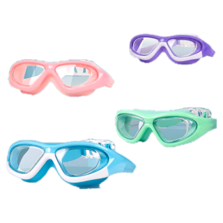 jqk แว่นตาว่ายน้ำเด็กสีสันสดใส ซิลิโคนนิ่ม สายรัดปรับเข้ากับรูปหน้าได้ง่าย รุ่น H003