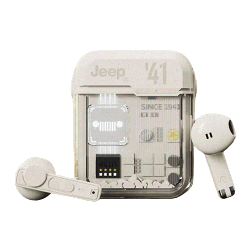 Jeep JP-EW003 หูฟังไร้สาย Bluetooth 5.3 พร้อมการควบคุมแบบสัมผัส ดีเลย์ต่ำ ตัดเสียงรบกวน แบตเตอรี่ทนยาวนาน จับคู่เร็วหูฟังบลูทูธ หูฟังออกกําลังกาย