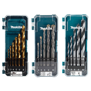 Makita ดอกสว่านเจาะเหล็ก / ดอกสว่านเจาะปูน / ดอกสว่านเจาะไม้ รุ่น D-72833 / D-72877 / D-72861(Drill Bit Set)