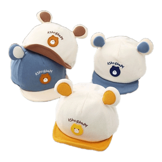 โปรโมชั่น : หมวกเด็ก 2เดือน - 18เดือน รอบหัว44-50 cm. หมวกแก๊ปเด็ก Cap สีทูโทน ติดใบหน้าหมี หมวกเด็กชาย หมวกเด็กหญิง TR