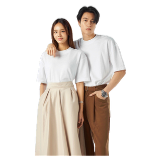 Yuedpao No.1 เสื้อยืด Oversize Feather Comfort ผ้าหนาทรงสวย ยับยากรีดง่าย เสื้อยืดเปล่า เสื้อยืดโอเวอร์ไซส์ White