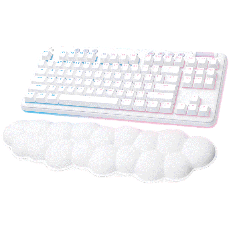 Logitech G715 WIRELESS GAMING KEYBOARD Aurora Collection คีย์บอร์ดเกมมิ่งไร้สาย พร้อมไฟ LIGHTSYNC RGB และที่วางพักฝ่ามือ - คีย์แคป อังกฤษ