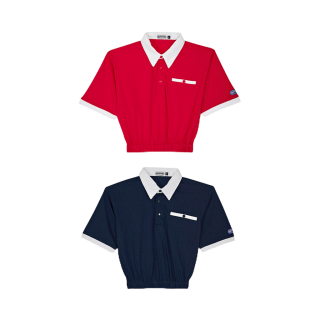 OUTDOOR PRODUCTS WOMEN OVERSIZE POLO JERSEY CROP เสื้อครอปโปโล แขนสั้น จั๊มเอว เอ้าท์ดอร์ โปรดักส์ ODWCT23002