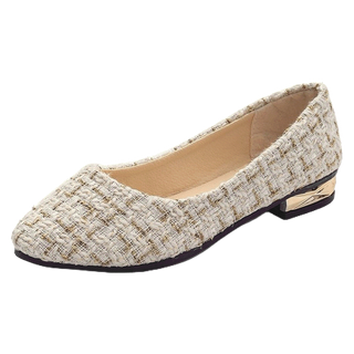 โปรโมชั่น : Atikota รองเท้าหนังนิ่ม ส้นแบน หัวแหลม แบบสวม สไตล์วินเทจ แฟชั่นสําหรับผู้หญิง ใส่ทํางาน