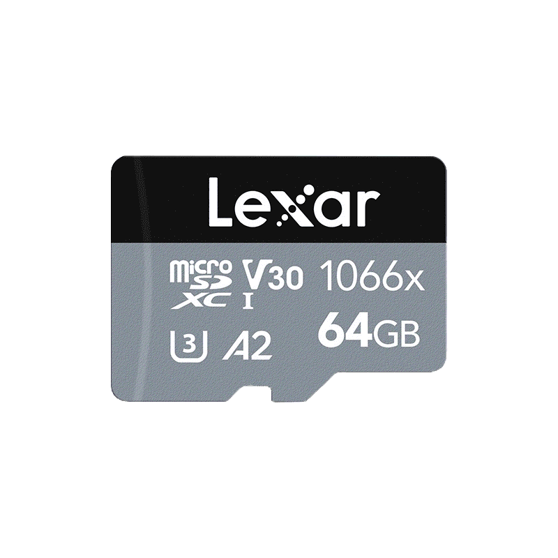 Lexar การ์ดไมโคร 64GB (สําหรับ Hero11 10 9 สีดํา) 1066x SDXC V30 UHS-I A2 U3 MicroSDXC 160 120MB s Class 10 4K
