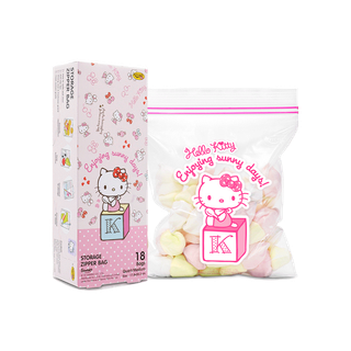 KITCHEN NEAT (คิทเช่น นีท) ถุงซิป Hello Kitty 2022 ไซซ์ M ( ขนาด 17.8 x 20.3 ซม.) (1 กล่อง)