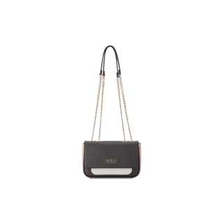 GUESS กระเป๋า รุ่น SG873078 GELBER MINI CROSSBODY FLAP สีน้ำตาล กระเป๋า กระเป๋าผู้หญิง กระเป๋าสะพาย