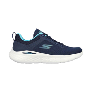 Skechers สเก็ตเชอร์ส รองเท้าผู้หญิง Women Shoes - 129423-NVAQ Air Cooled Goga Mat Machine Washable, Ortholite, Our Planet Matters- Recycled, Mstrike, Ultra Go