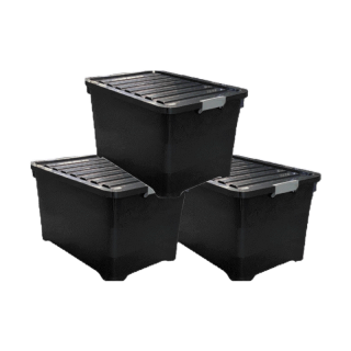 Home Best [100 ลิตร] [แพ็ค3] กล่องพลาสติก กล่องพลาสติกมีล้อ ลังพลาสติก ขนาด 100 ลิตร กล่อง กล่องดำ กล่องล้อ
