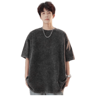 THEBOY-TEE BASIC VINTAGE (BLACK) เสื้อยืดวินเทจสีดำฟอก
