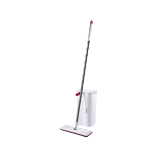 [เหลือ 472 ทักแชท] Namiko ชุดไม้ถูพื้นพร้อมถังปั่น Flat Mop FM1 - Simple White
