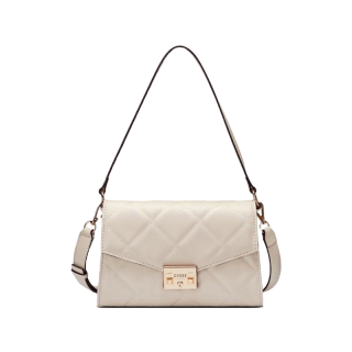 GUESS กระเป๋า รุ่น LG872019 TERGESEN MED CROSSBODY FLAP สีเบจ กระเป๋าสตางค์ กระเป๋า กระเป๋าผู้หญิง