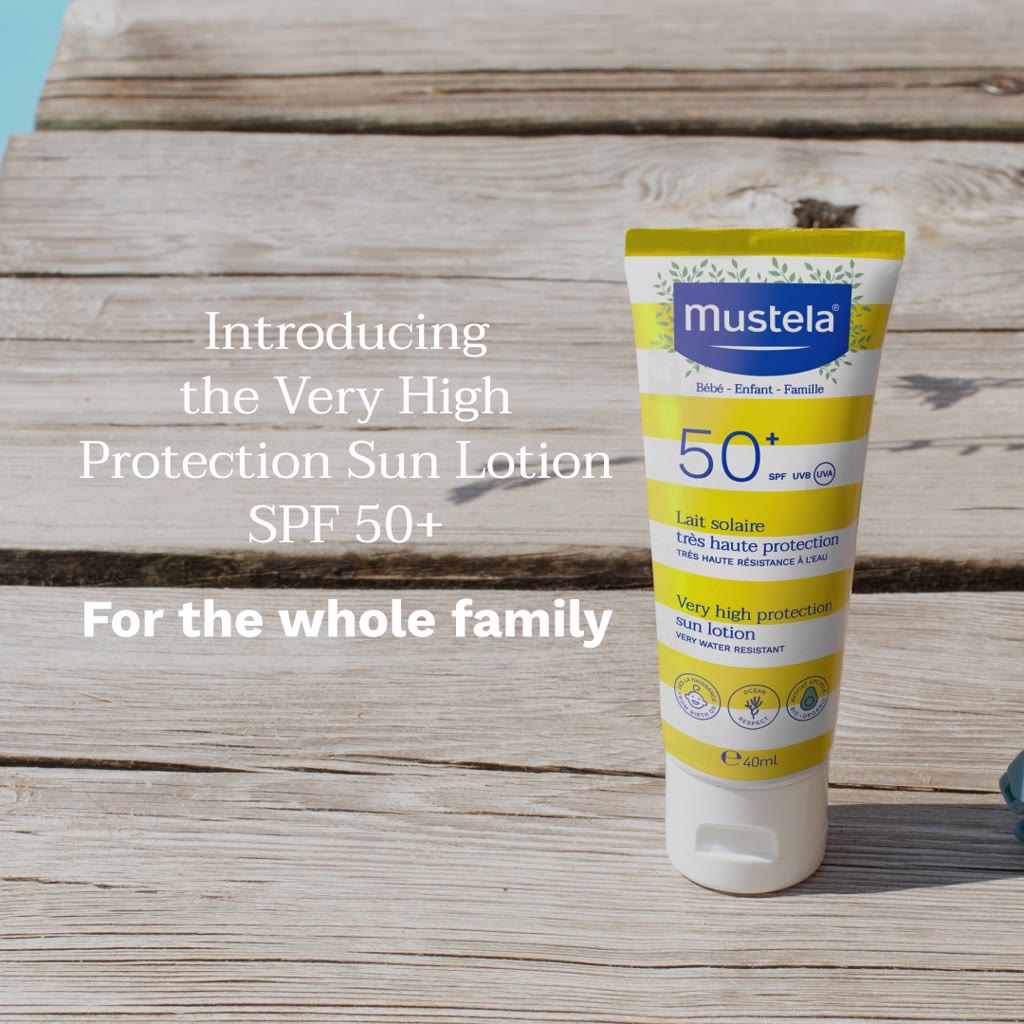 Mustela Baby Very High Protection Sun Lotion SPF50+ กันแดดเด็ก โลชั่น SPF 50+ UVA/UVB 40ml