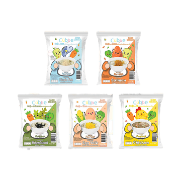 โปรโมชั่น : ข้าวตุ๋นคิ้วบ์ Cubbe สำหรับ 6เดือน ข้าวผสม ผลไม้และผัก ครบจบใน1ซอง