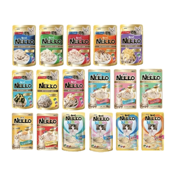 โปรโมชั่น : 30แบบ Nekko nekko เนคโกะ เนกโกะ สูตร เยลลี่ เกรวี่ และ มูส อาหารแมวเปียก 70 กรัม