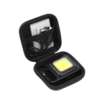 โปรโมชั่น Flash Sale : 1 ชิ้น แบบพกพา มินิ ซิป สี่เหลี่ยม COB LED พวงกุญแจ ทํางาน กล่องเก็บไฟ / EVA แข็ง กันกระแทก กันความชื้น กระเป๋าหูฟัง