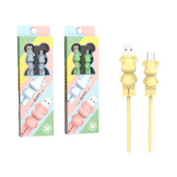 โปรโมชั่น : สายชาร์จรูปตุ๊กตาหมี สายชาร์จ OK-10 สาย USB For iphone Cable  Micro USB และ Type C Data Cable