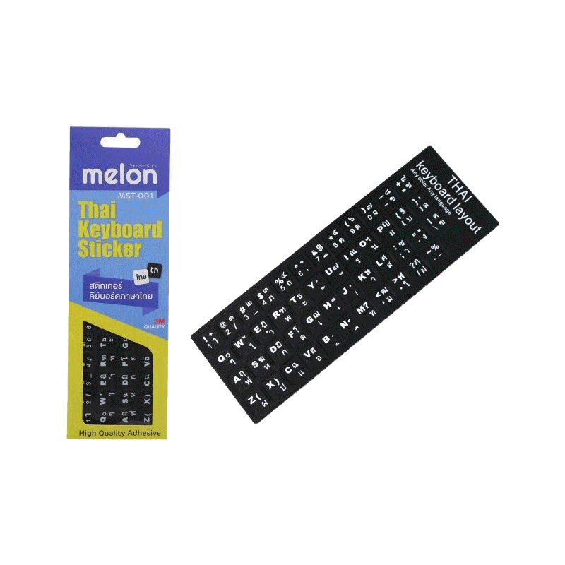 โปรโมชั่น : melon MST-001 สติ๊กเกอร์ติด KEYBOARD ภาษาไทย สีดำ