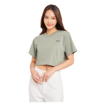 โปรโมชั่น : Yuedpao No.1 เสื้อยืดSignature Crop Summer ผ้าหนาทรงสวย ยับยากรีดง่าย รับประกันไม่ย้วย 2 ปี เสื้อครอป สี Forest fog