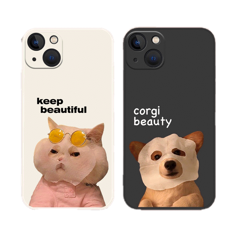 Couple Casing OPPO เคสreno10 Reno 10 8T 8 7 6 5 4 3 2 Pro 8z 7z 6z 5z 5f 4f 4Z 2Z 2F Reno8 Reno7 Z Reno4 Reno5 F Reno6 4G 5G Cute Cartoon Fine Hole Tpu Shockproof Soft Phone Case Corgi beauty Cat Keep Beautiful Back Cover MDD 27