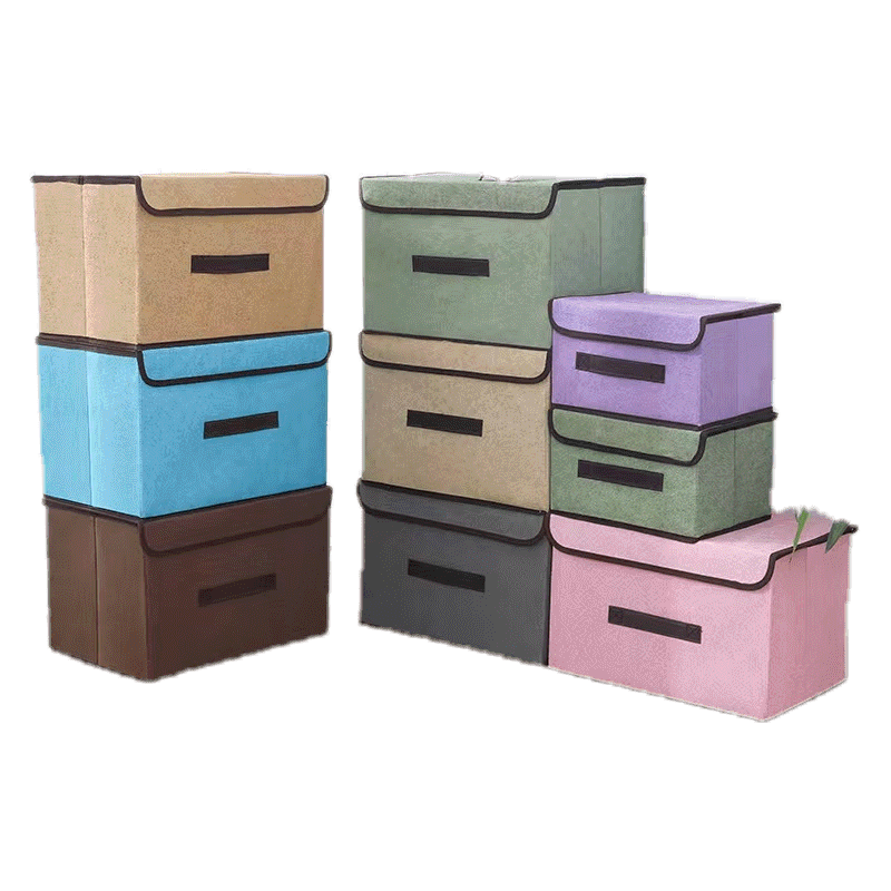 โปรโมชั่น : Saendee Life |02พร้อมส่ง กล่องเก็บของ ผ้าลินิน ใส่เสื้อผ้า ภายในมีโครงกระดาษแข็งทำให้กล่องอยู่ทรง