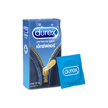 Durex ดูเร็กซ์ เอ็กซ์พลอร์ ถุงยางอนามัยแบบมาตรฐาน ผิวเรียบ ถุงยางขนาด 52.5 มม.10 ชิ้น x 2 กล่อง (20 ชิ้น) Durex Explore