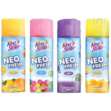 ค่าส่งถูก สเปรย์ปรับอากาศ คิงส์สเตลล่า ซุปเปอร์ นีโอ เฟรช 300 มล. King’s stella Super Neo Fresh 3 in1 สูตรสเปรย์แห้ง ไ