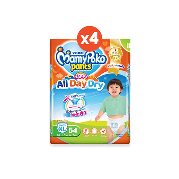 [ขายยกลัง รวม4แพ็ค] MAMYPOKO มามี่โพโค กางเกงผ้าอ้อมเด็ก PANTS HAPPY ALL DAY DRY