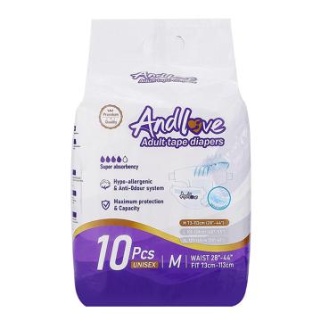 โปรโมชั่น : 【ซึมเร็วสุด！】ผ้าอ้อมผู้ใหญ่ Andlove ใช้ได้ทั้งชายหญิง ปลี่ยนง่าย MLXL10 ชิ้น1 Pack adult diapers ผ้าอ้อมแบบเทป