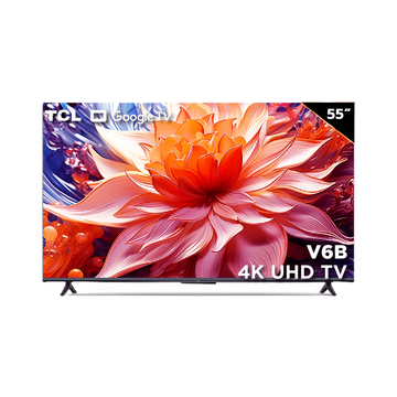 2024 TCL ทีวี 55 นิ้ว LED 4K UHD Google TV รองรับ WiFi รุ่น 55V6B ระบบปฏิบัติการ Google/Netflix & Youtube, Voice search
