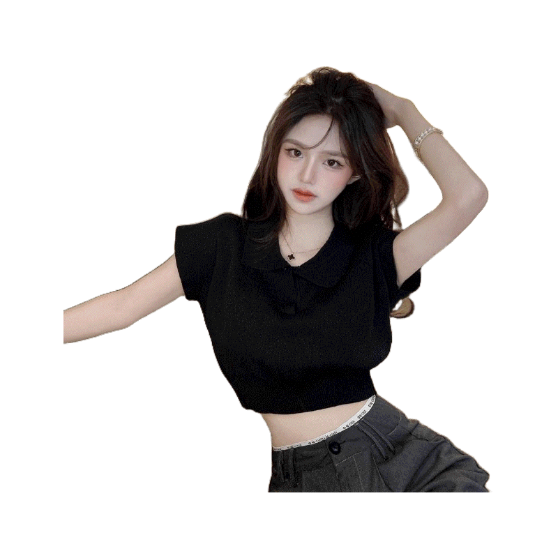 โปรโมชั่น : TA-01-เสื้อลายทางแฟชั่น เสื้อครอปน่ารัก สีสันสดใส ไหมพรมแขนสั้น SUNBALEE