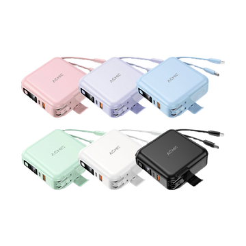 ACMIC W1501 Powerbank 15000mAh พาวเวอร์แบงค์ชาร์จเร็ว Fast Charge PD20W มีสายในตัว หน้าจอ LED